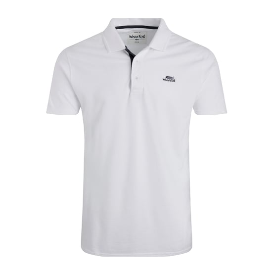 Weird Fish Heren Miles Pique Organic Poloshirt (Wit) - Image 1