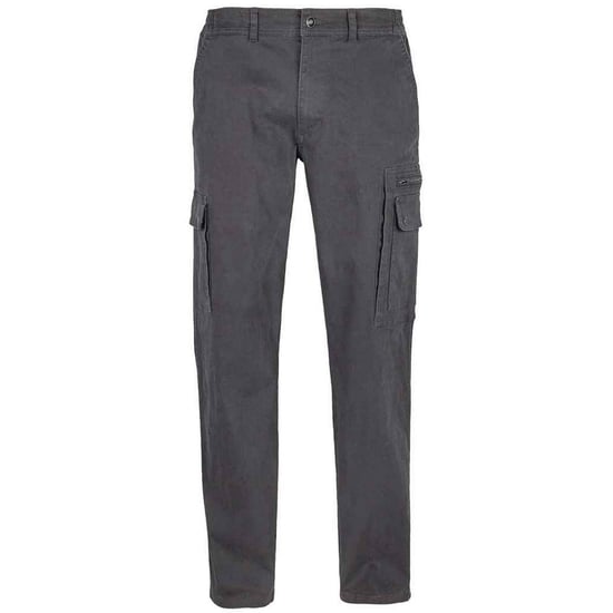 SOLS Mens Docker Stretch Cargo Trousers (Dark Grey)