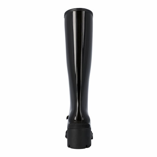 Gucci Dames Hoge Rubberlaars met Paardenbit in Zwart Leer - Image 3