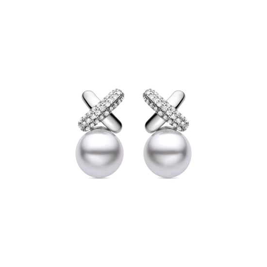 Luxenter Geyah 925 Sterling Zilver en Witte Parel Gerhodineerd Oorbellen - Image 1