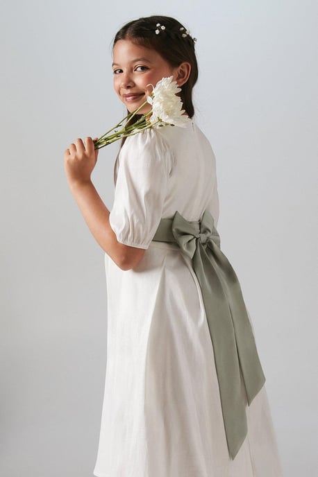 Flower Girl Satin Bow Belt