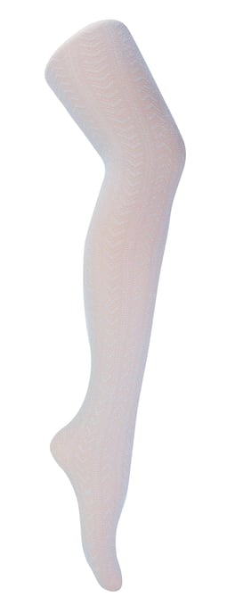 Glinsterende panty voor dames | Chevron-patroon - Wit & Silver (Chevron) - Image 1
