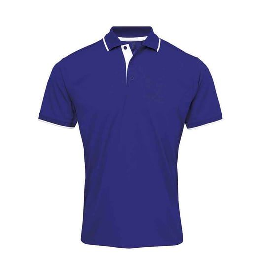 Premier Heren Coolchecker Contrast Pique Poloshirt (Koningsblauw/Wit) - Image 1