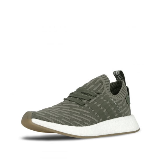 Adidas NMD_R2 Primeknit Lace-Up Green Synthetic Womens Running Trainers BY9953