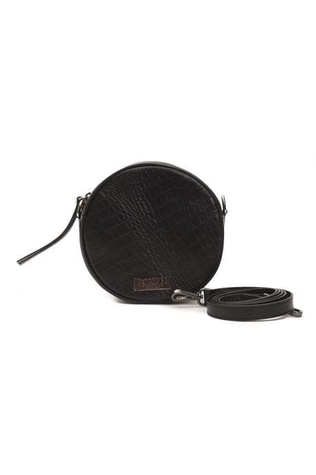 Pompei Donatella Vrouwen Zwart Leren Crossbody Tas - Image 1