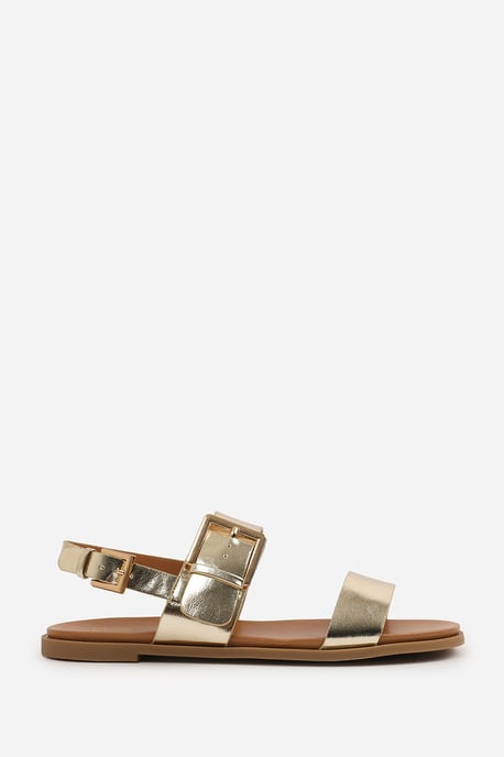 Wheres That From Womens 'Uma' Classic Flat Sandals With Strap And Buckle Detail