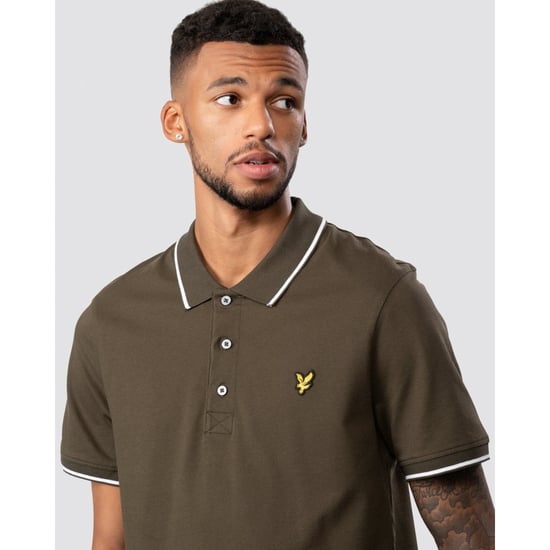 Lyle & Scott getipt poloshirt in olijfgroen - Image 2