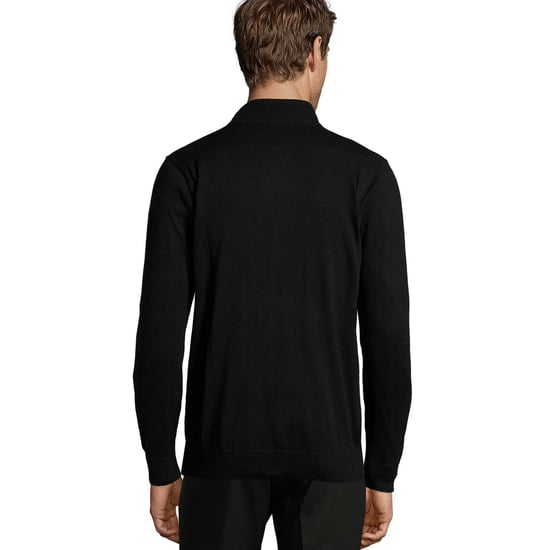 SOLS Heren Gordon gebreid vest met rits (Zwart) - Image 2