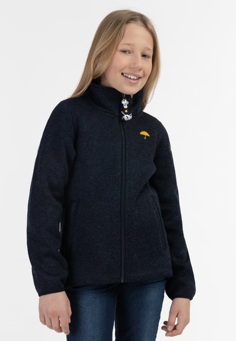 Schmuddelwedda Gebreide fleece jas meisjes (kinderen) marine gem - Image 3