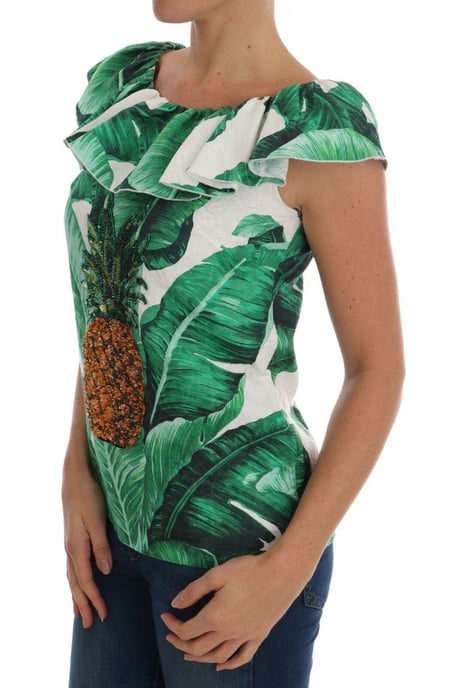 Dolce & Gabbana Dames Ananas Banaan Pailletten Blouse - Image 2