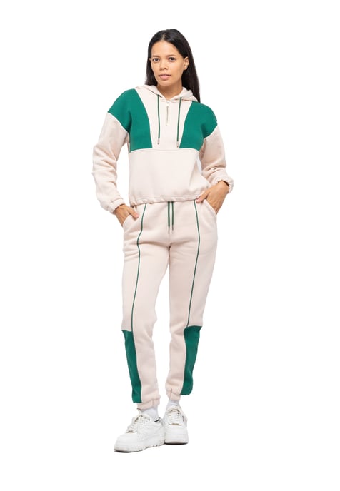Tom Barron Ladies Duo-Color Half-Zip Modern Tracksuit