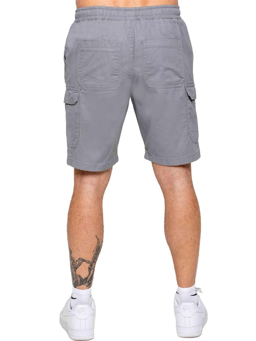 Kruze | 2 Pack Mens Cargo Shorts - BLK/LTGREY