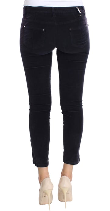 Costume National Women's Purple Cropped Corduroys Jeans