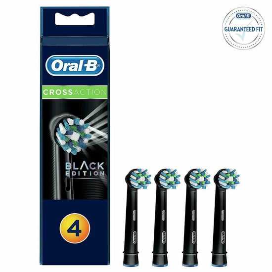 Oral-B CrossAction Black Toothbrush Heads Pack Of 4 Replacement Refills