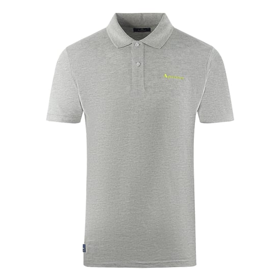 Aquascutum Brand Logo Plain Grey Polo Shirt