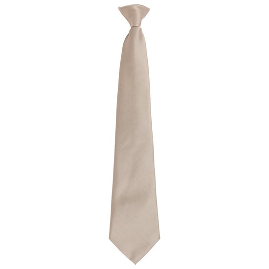 Premier Unisex volwassen kleuren modieuze effen Clip-On stropdas (Khaki) - Image 1