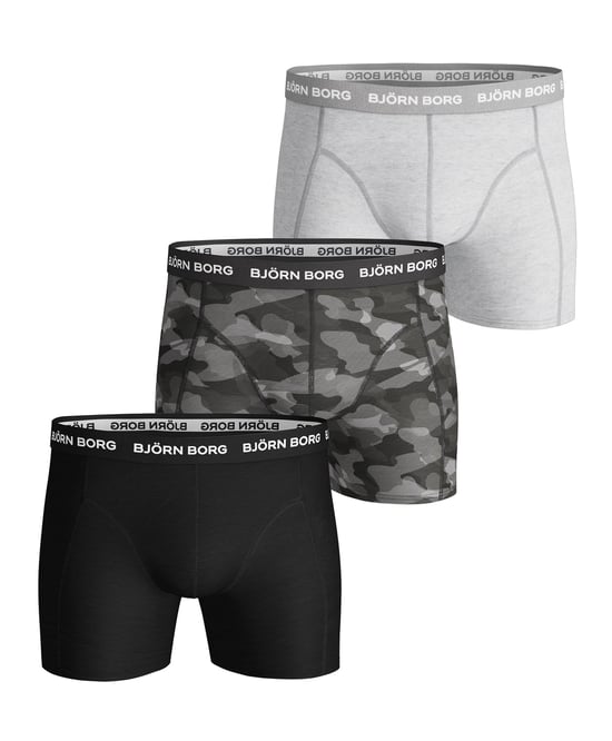 Björn Borg - 3 Paar Heren Katoenen Comfort Stretch Pasvorm Boxershorts - Grijs Mix - Image 1