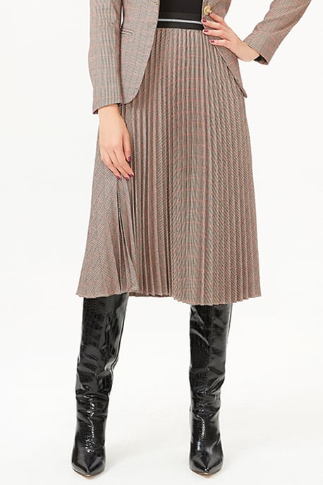 Geplooide rok en contrasterende elastische taille - Image 1