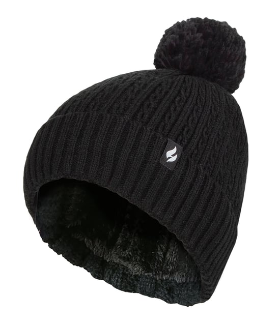 Heat Holders - Thermische muts voor dames met pompon - Zwart - Image 1