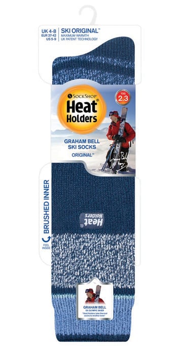 Heat Holders - Dames kniehoge thermo skisokken - Indigo Streep - Image 2