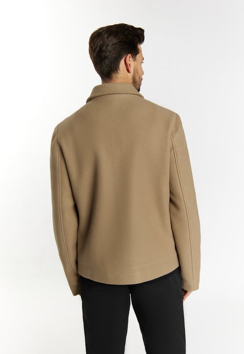Dreimaster Overgangsjack in wollen look Heren Grijsbeige - Image 4