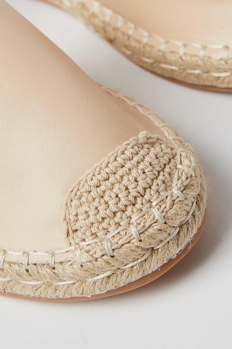 Bea Open Back Closed Toe Espadrille Flat Shoes