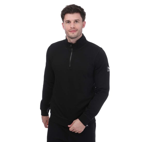 Heren One True Saxon Dixon 1/4 Zip Fleece in zwart - Image 1