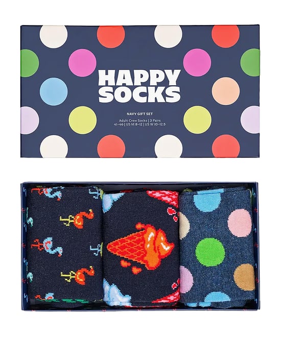 3-Pack Unisex Funky Design Cadeausokken Set - Marineblauw - Image 2