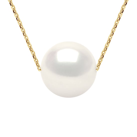 DIADEMA - Necklace - Real Freshwater Pearls - Cable Chain in Yellow Gold