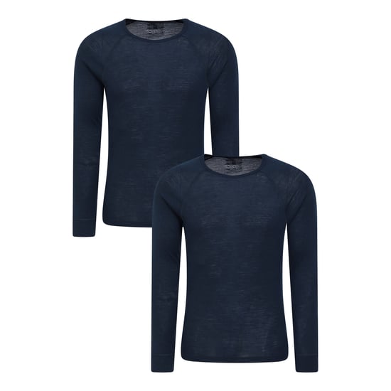 Mountain Warehouse Heren Merino Wol Base Layer Top (Set van 2) (Marine) - Image 1