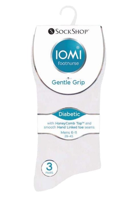 IOMI - Set van 6 sokken zonder elastiek diabetische sokken voor heren - Wit - Image 2