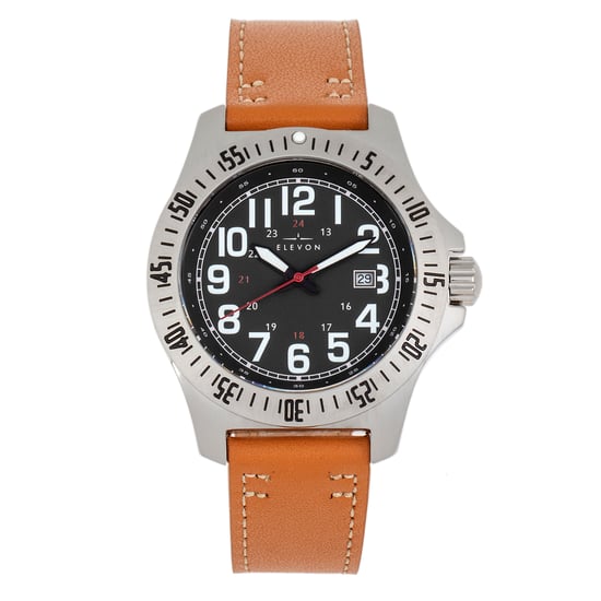 Elevon Aviator Leather-Band Watch w/Date