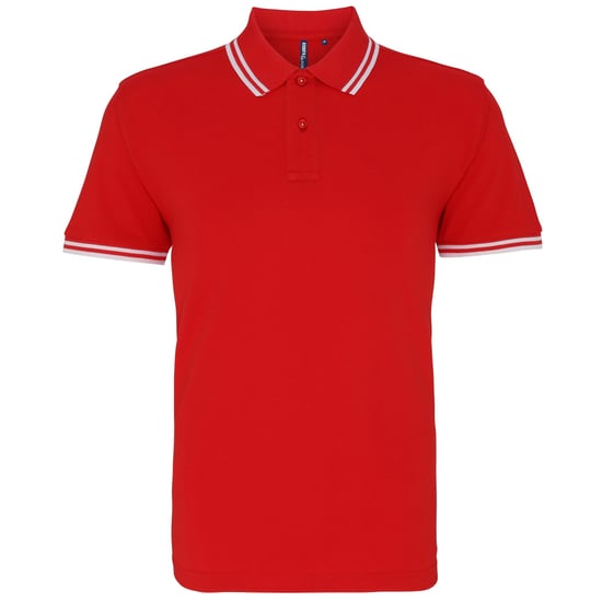 Asquith & Fox Heren Klassiek Fit getipt Poloshirt (Rood/wit) - Image 1