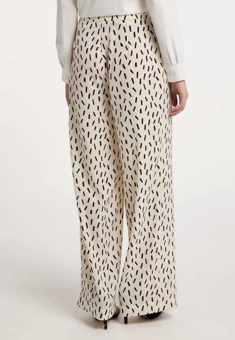 Dreimaster Stof broek Dames wol wit zwart - Image 4