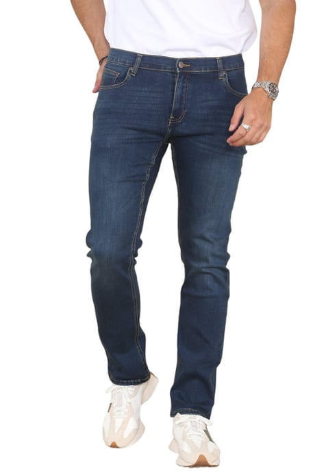 MYT Herenjeans met rechte pijpen, hyperstretch denim in donkerblauw - Image 1