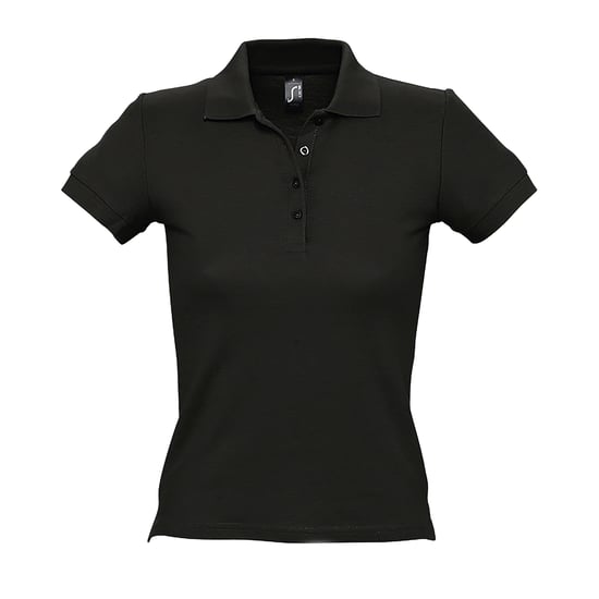 SOLS Vrouwen/dames Mensen Pique Korte Mouw Katoenen Poloshirt (Zwart) - Image 1