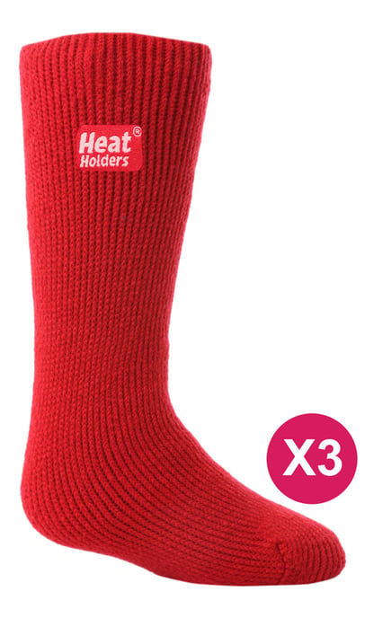 Heat Holders - Set van 3 thermo wintersokken voor kinderen - Rood - Image 1