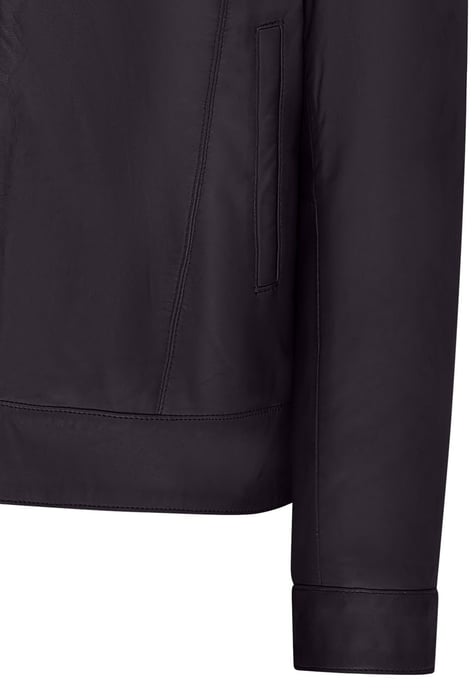 Mens Black Retro Classic Leather Harrington Biker Jacket - Drammen