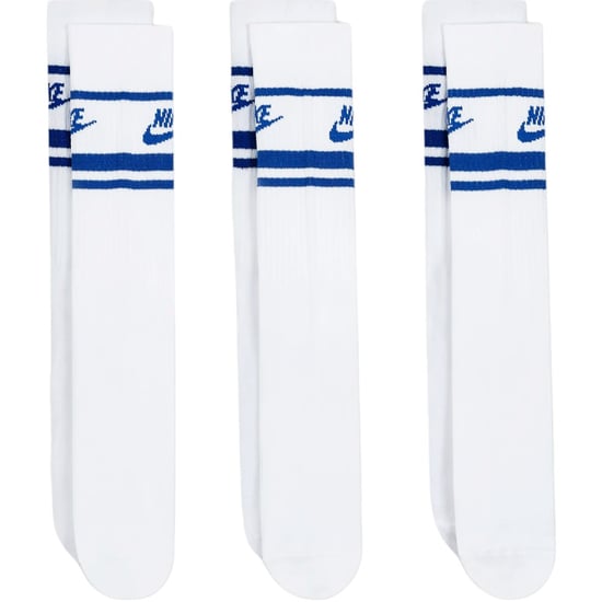 Nike DX5089 Unisex Dri-FIT Sportswear Everyday Essential Crew Socks (3 Pair) White