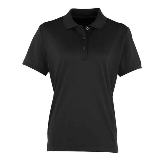 Premier Dames/Dames Coolchecker Piqué Poloshirt (Zwart) - Image 1