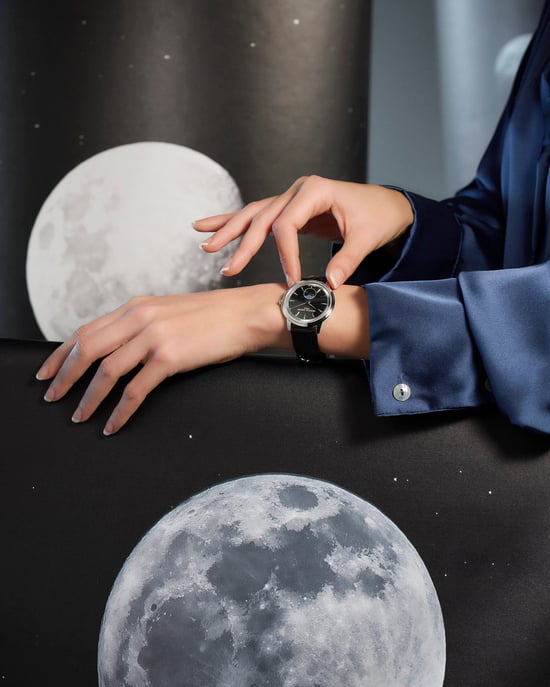 Frédérique Constant Moneta Maanfase Uniseks Zwarte Horloge FC-206B3S6 - Image 6