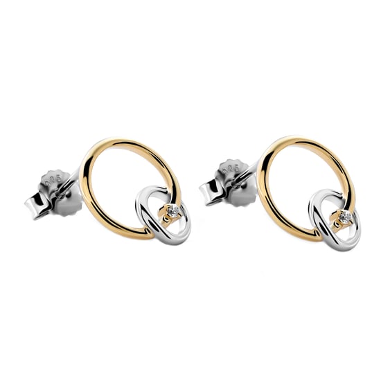 Orphelia 'Antoine' Dames 925 Sterling Zilver Stud Oorbellen - Zilver/Goud ZO-7503/1 - Image 3