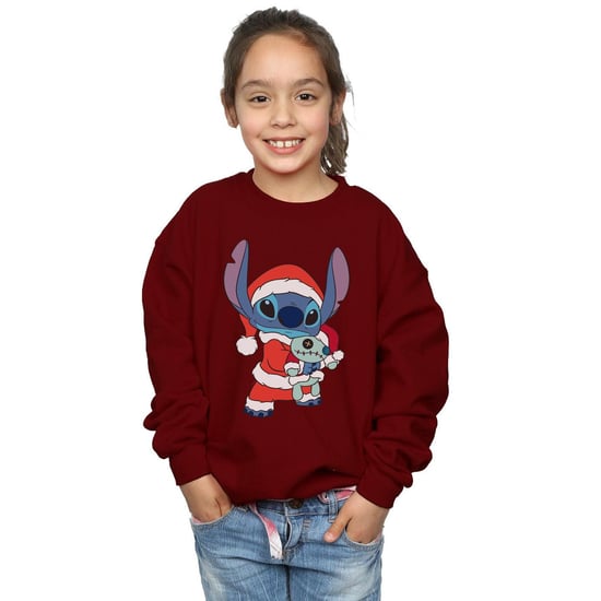 Disney Girls Lilo And Stitch Stitch Christmas Sweatshirt (Burgundy)