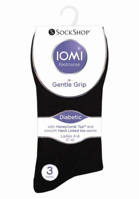 IOMI - 6 stuks sokken zonder elastiek diabetische sokken voor dames - Zwart - Image 2