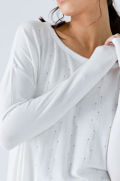 Top met gebreid jacquarddetail - Image 3