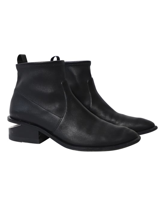 Alexander Wang Kori Cutout Enkellaarzen In Zwart Leer - Image 3