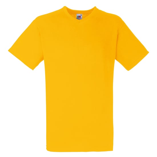 Fruit Of The Loom Heren Valuegewicht V-hals, T-shirt met korte mouwen. (Zonnebloem) - Image 1
