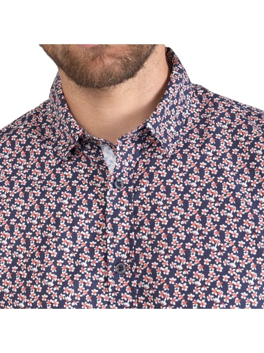 Le Temps Des Cerises Herenshirt Floy met rotem Blumenmuster - Image 3