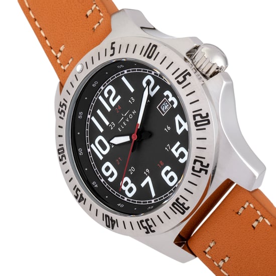 Elevon Aviator Leather-Band Watch w/Date