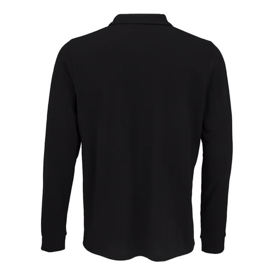 SOLS Unisex poloshirt met lange mouwen van katoen voor volwassenen (Zwart) - Image 2